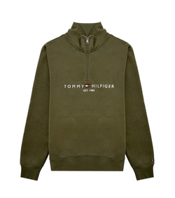 Свитшот Tommy Hilfiger Tommy Logo Quater-Zip Army Green