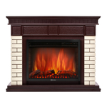 Портал Firelight Bricks 25 камень бежевый, шпон темный дуб