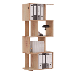 Стеллаж деревянный напольный Дален 4 полки для игрушек и для книг, сонома