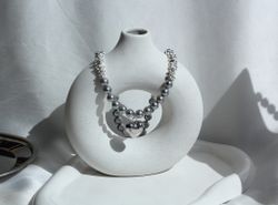 Колье Grey heart