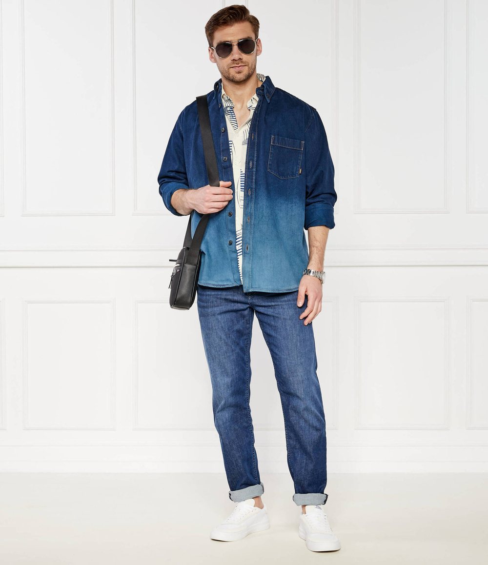 Джинсовая рубашка Lambey BOSS ORANGE - темно-синий(50520967)