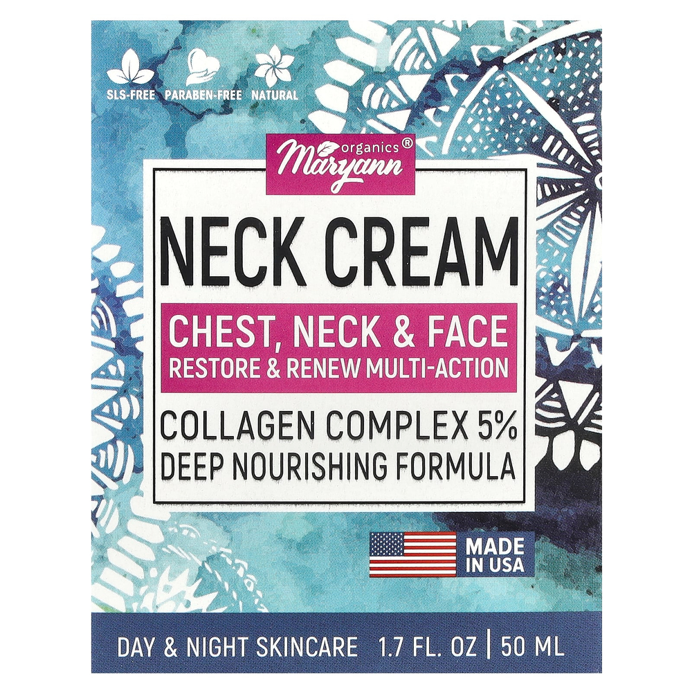 MaryAnn Organics, Крем для шеи, для всех типов кожи, 50 мл (1,7 жидк. Унции)