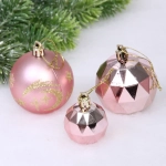 Набор шаров «Winter shine» 6 см + 4 см (24 предмета), Розовое золото