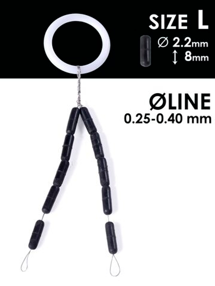 Стопоры резиновые Salmo RUBBER CYLINDER STOPS р.003L 10шт.