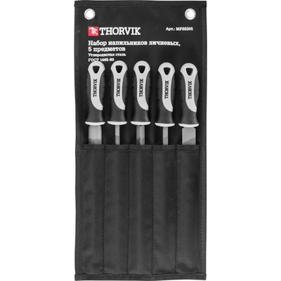 Набор напильников THORVIK личневых 200 мм 5 предметов   MFSS205
