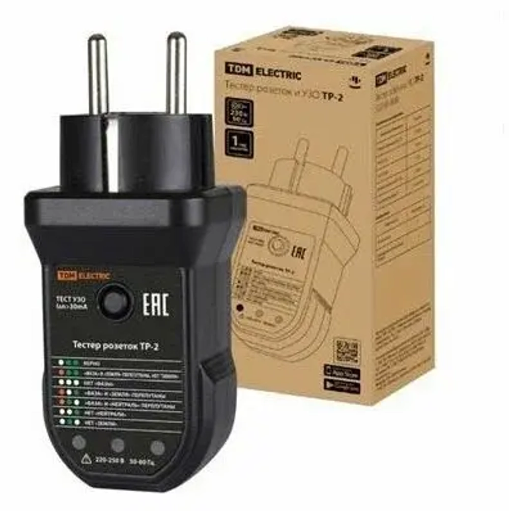 Тестер розеток и УЗО ТР-2 TDM SQ0595-0004