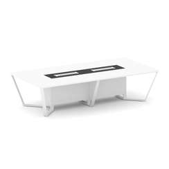 Steel Meet Стол переговорный прямоугольный KM-PR.B.SP-12 Белый Бриллиант/Графит Глянец/Металл Белый