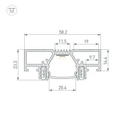 Профиль STRETCH-20-CEIL-D-CENTER-2000 WHITE (Arlight, Алюминий) 042948