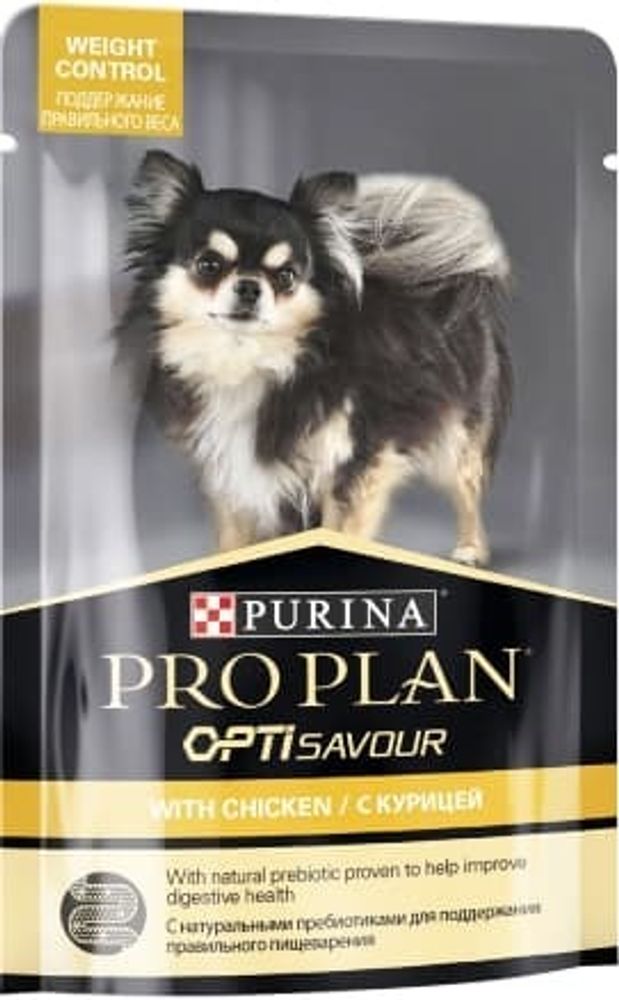 PRO PLAN Dog пауч для собак склонных к набору излиш. веса с курицей 100г