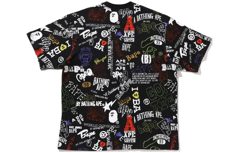 A Bathing Ape Bathing Ape Hand Draw Pattern Relaxed Fit Tee Футболка черный