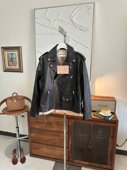 Кожаная куртка MIU MIU