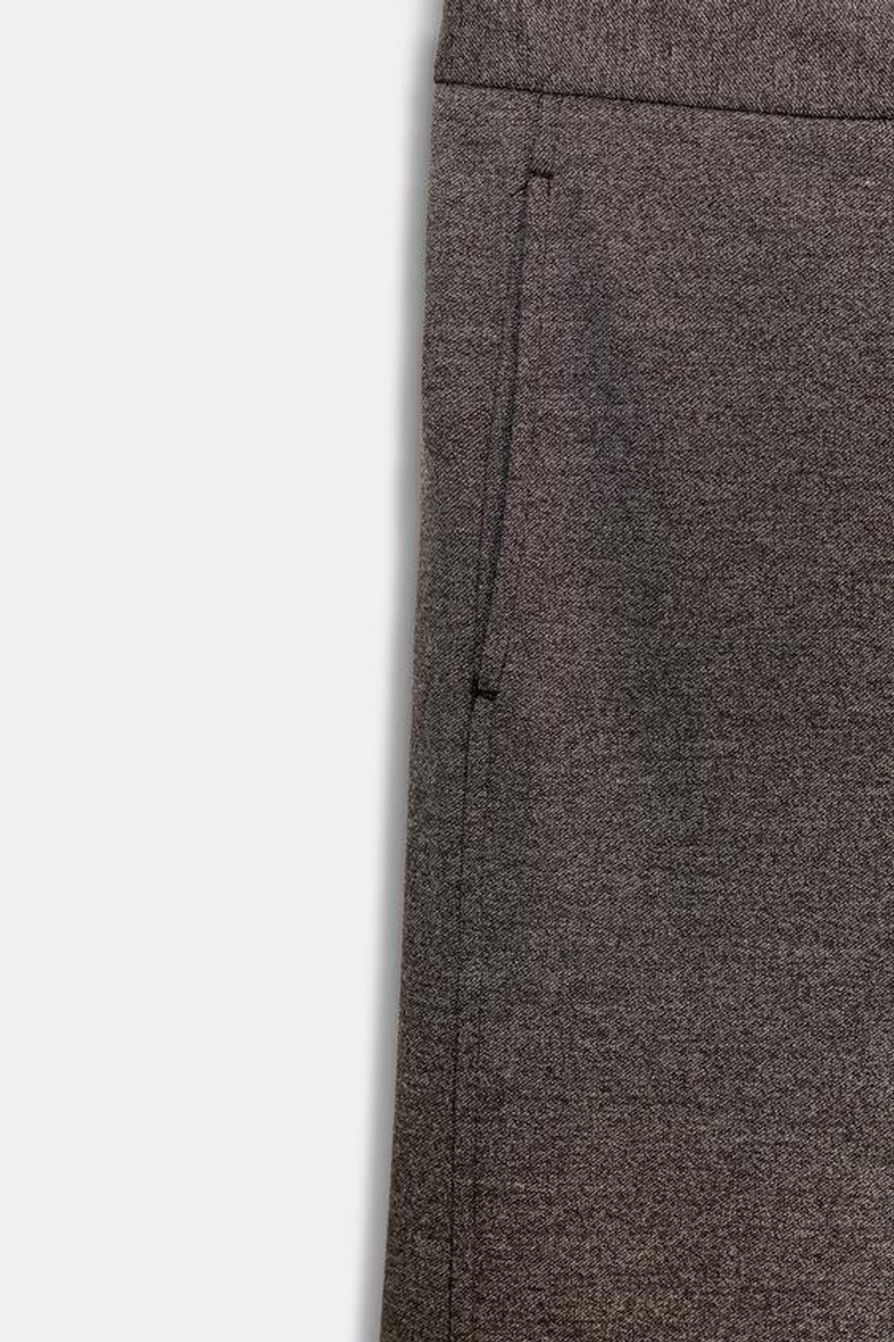 ZARA БРЮКИ ПРЯМОГО КРОЯ С ВЫСОКОЙ ПОСАДКОЙ, КОРИЧНЕВЫЙ МЕЛАНЖ