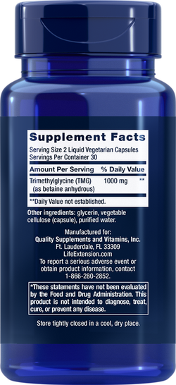 TMG 500mg 60 капсул Life Extension
