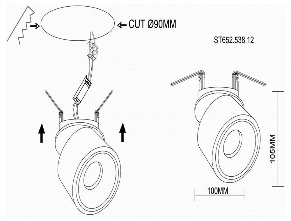 Встраиваемый светильник на штанге ST-Luce ST652 ST652.538.12