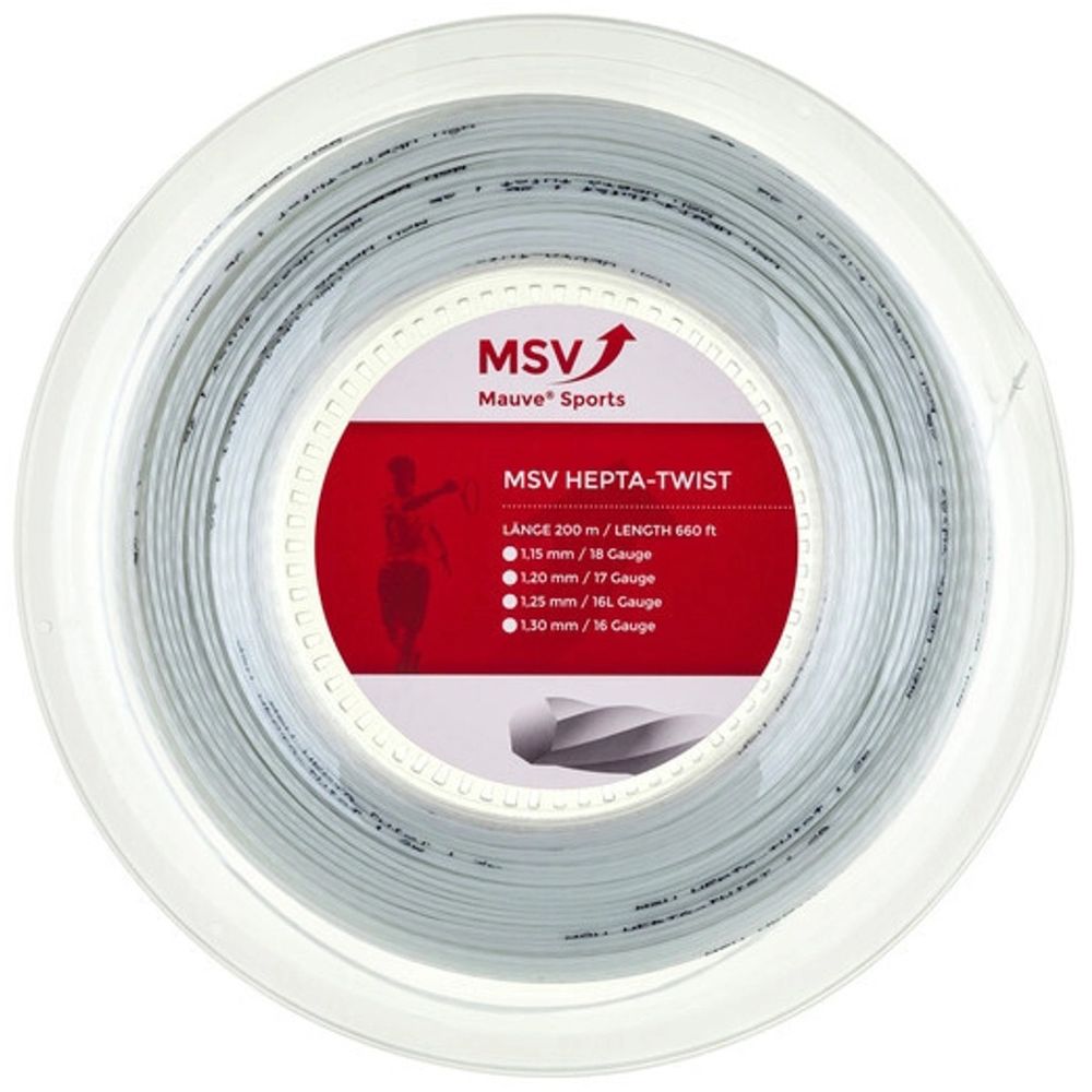 Струны для тенниса MSV HEPTA TWIS WHITE Бобины 200 м