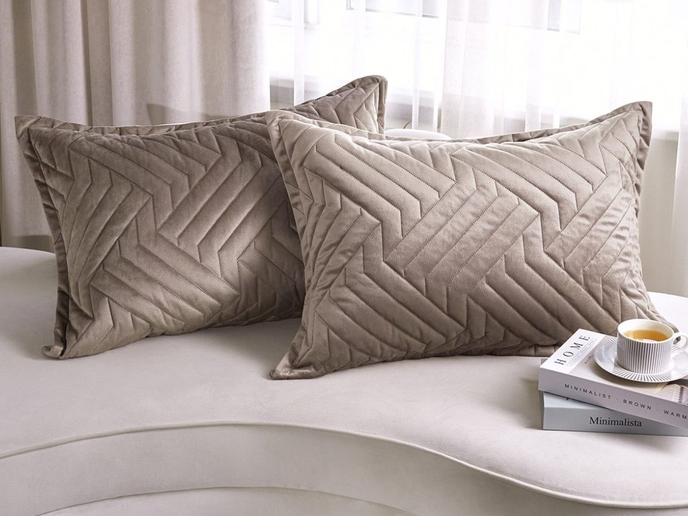 Наволочка декоративная, чехол на подушку на молнии, 2 шт, бархат, 50х70 см