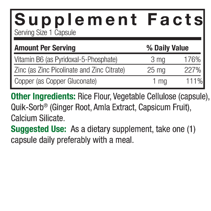Цинк, Nature&#39;s Answer Zinc Plus, 60 вег капсул 2