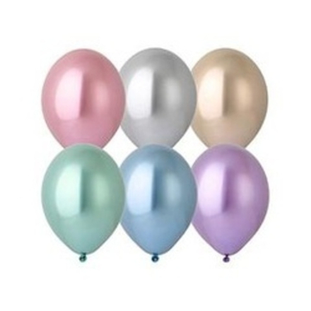 Шар (14"/36 см) Хром Glossy ассорти 12 шт