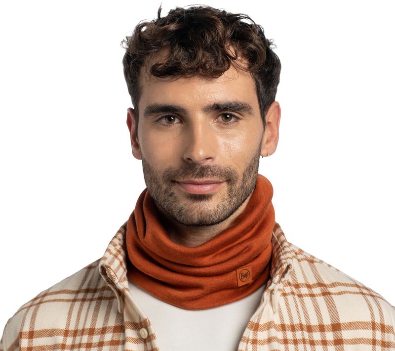 Шерстяной шарф-труба Buff Merino Heavyweight Solid Cinnamon Фото 3