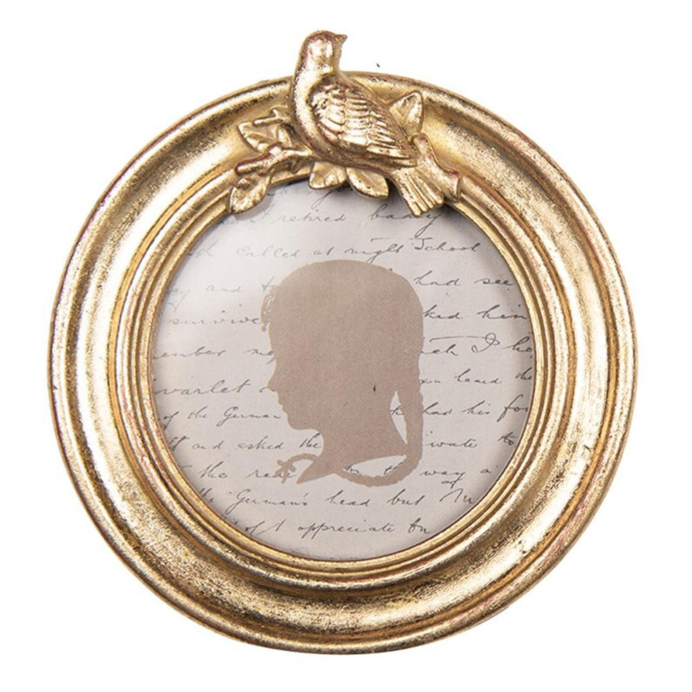 Фоторамка "Птичка" круглая 10x2x11 см / Ø 8 см Поликерамика