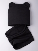 Шапка с ушками для малышей и снуд на осень