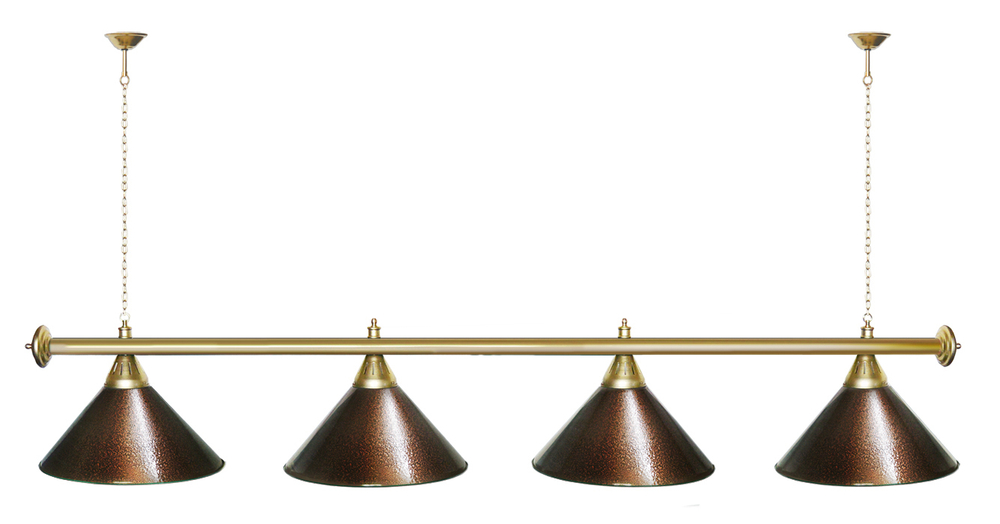 Лампа STARTBILLIARDS 4 пл. (плафоны зеленые,штанга золотая,фурнитура золото)