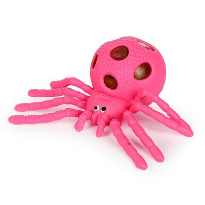 Мякиш паук 10 см, 4 цвета микс, шарики внутри, с-30454