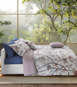 Постельное белье 2 спальное евро Mirabello Life бело-розовое