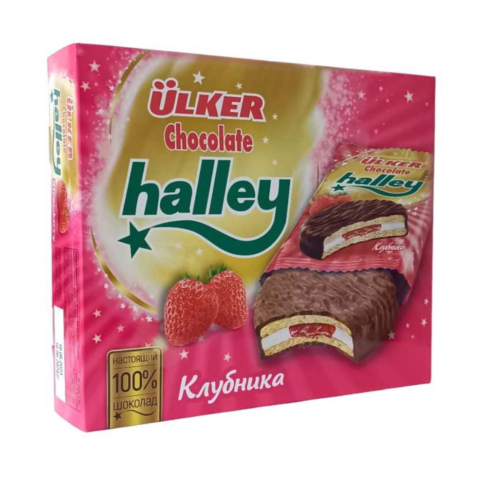 Печенье-сендвич Uker Halley Клубника 280 гр