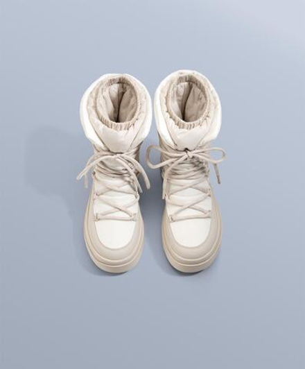 OYSHO Комбинированные ботинки на шнуровке, норка