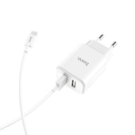 Сетевой адаптер питания HOCO C62A 2USB 2.1A + кабель Micro (белый)