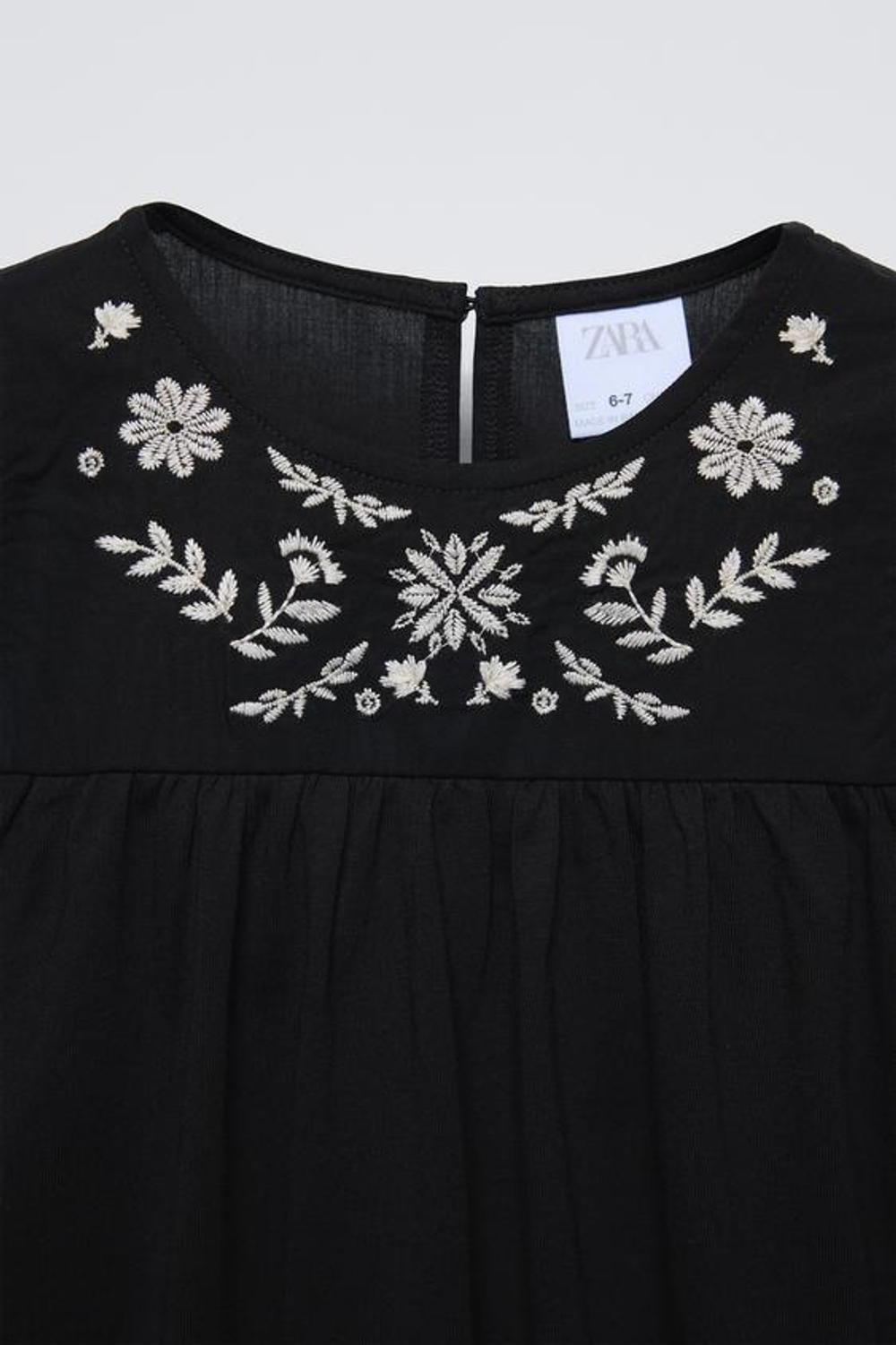 ZARA ТОП С ВЫШИВКОЙ В РОМАНТИЧЕСКОМ СТИЛЕ, ЧЕРНЫЙ