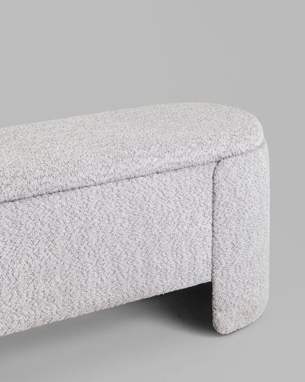 Банкетка Taks с местом для хранения букле светло-серый