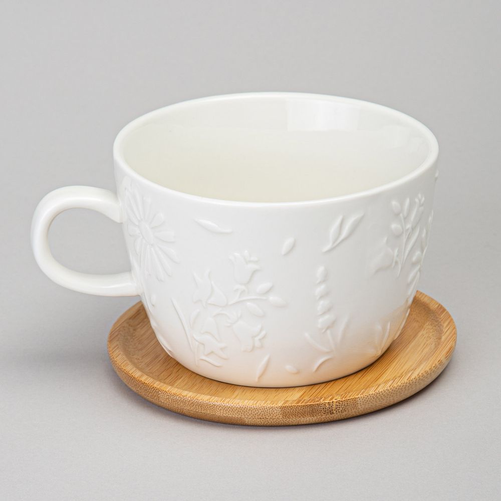 ЧАЙНАЯ ПАРА LEFARD "FLOWERS STORY" С ДЕРЕВ. БЛЮДЦЕМ 450 МЛ