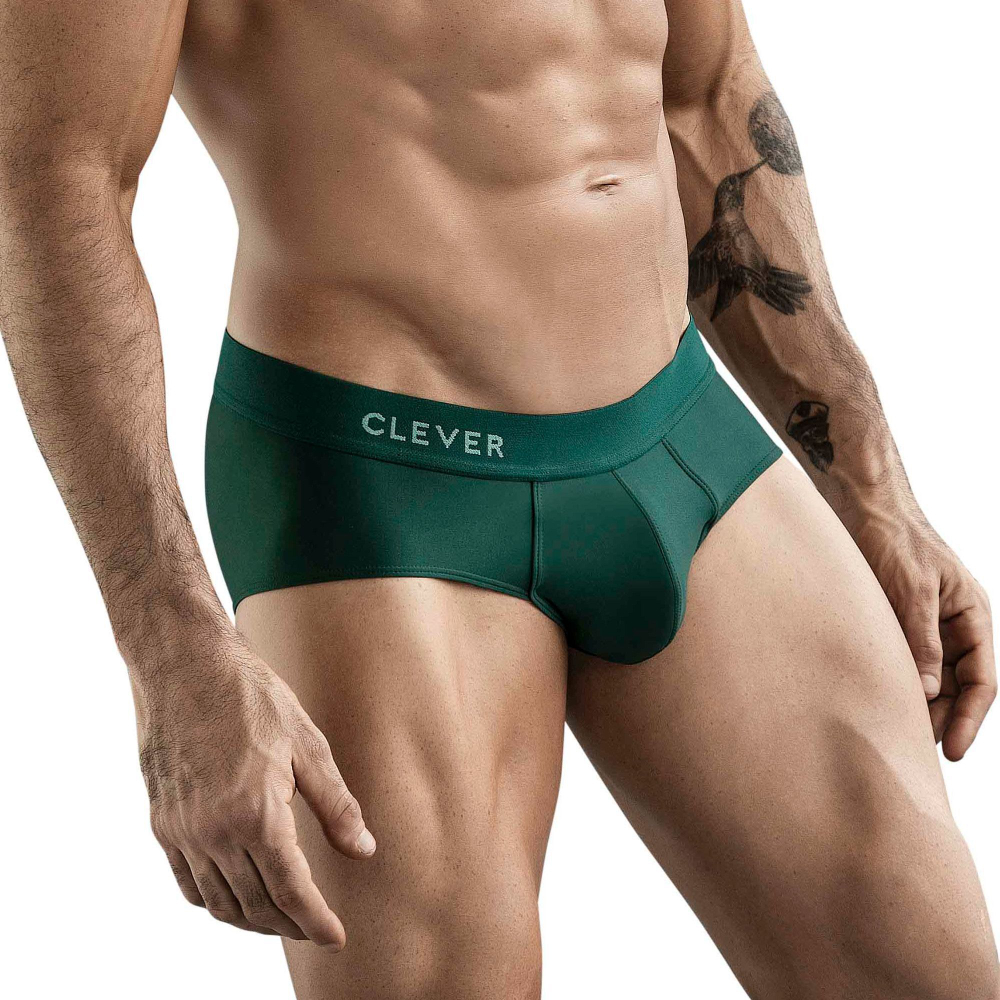 Темно-зеленые мужские трусы-брифы Clever Sapphire Brief