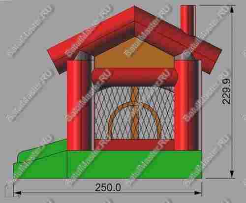 Детский надувной батут "Домик в деревне" 3*2.5*2.2 м