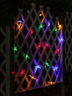 Светодиодная гирлянда садовая "Стрекозы" на солнечной батарее, ARTSTYLE, CL-SS28M, 20 светодиодов, 3,8м, мультицвет.