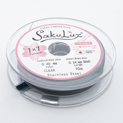 Ювелирный тросик SakuLux, цвет серебро, толщина 0,4 мм, цена за катушку 10 метров
