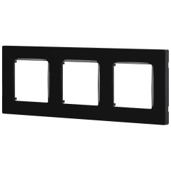 Рамка для розеток и выключателей ЭРА Серия 12 12-5203-06 на 3 поста, Классик, чёрный