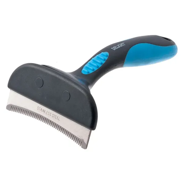 Дешеддер DeLIGHT большой с изгибом для средних и крупных пород, 44 крупных зуба