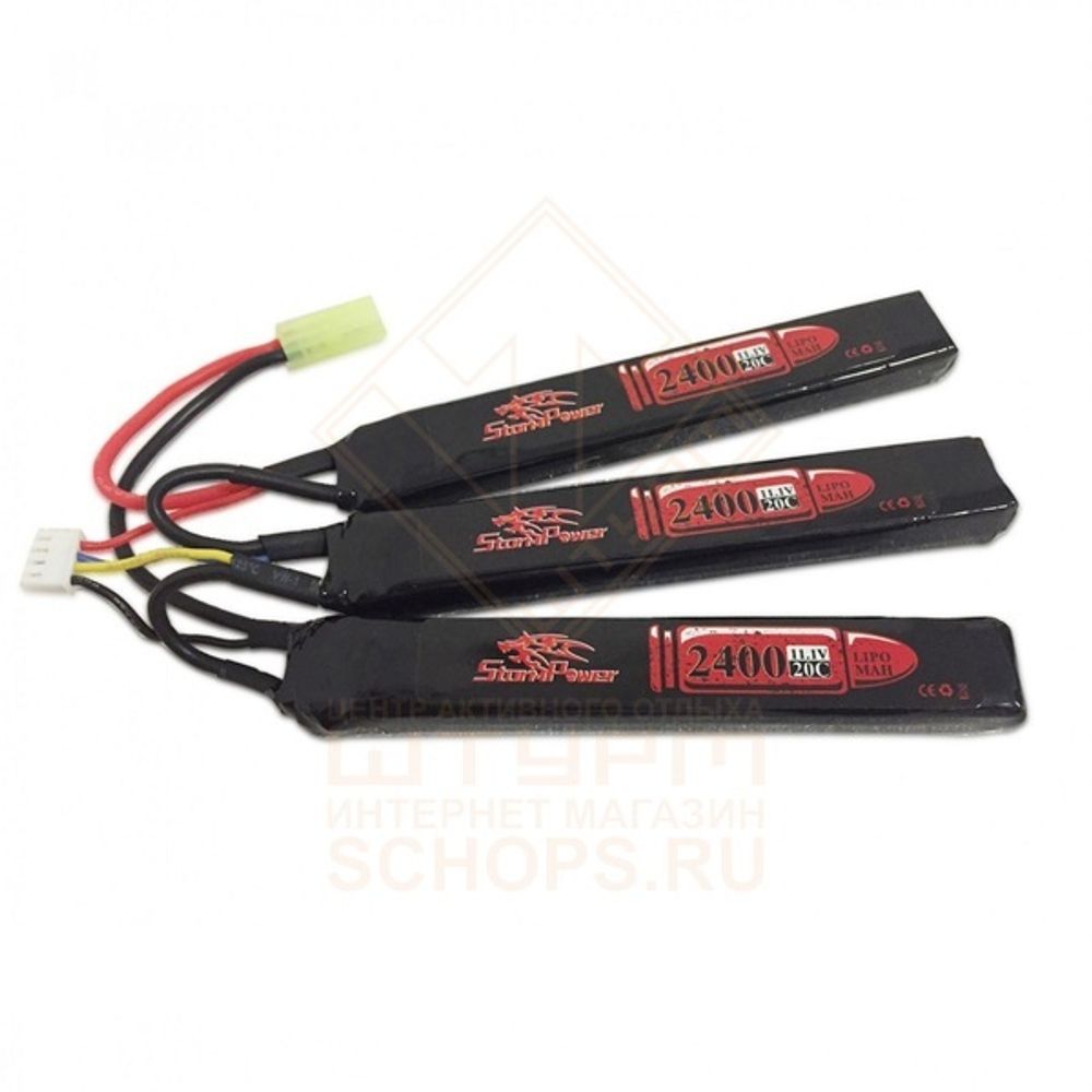 Аккумулятор StormPower LiPo 11.1 V 2400 mAh 20C трехлепестковый