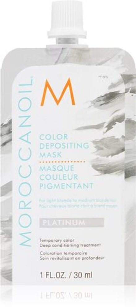 Moroccanoil Color Depositing - нежная питательная маска без стойких красящих пигментов /  Platinum 30  ml  / GTIN 7290113140639