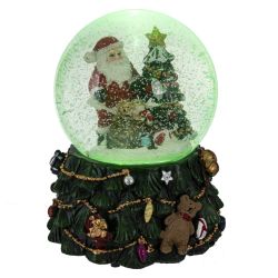 GAEM Фигурка декор в стекл шаре "Дед Мороз" ( подсв, муз, вьюга, AAAх3 н/п), D 10 см, L11 W11 H15 см