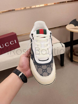 Кроссовки Gucci Re-Web мужские белые с узорами