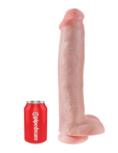 Телесный фаллоимитатор-гигант 15" Cock with Balls - 40,6 см.