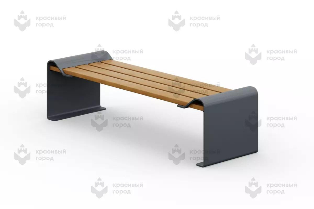 Скамья парковая на металлическом основании без спинки тип-1