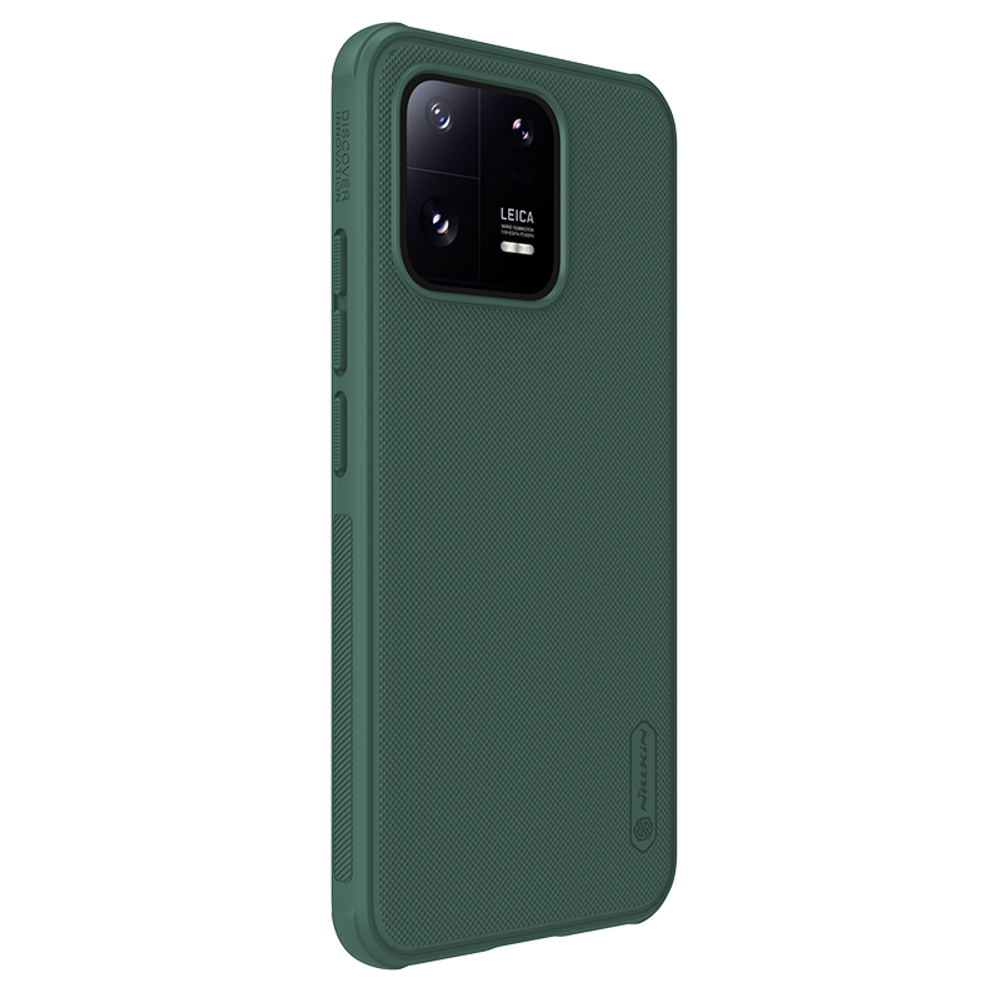 Чехол зеленого цвета от Nillkin для смартфона Xiaomi 13, c поддержкой беспроводной зарядки, серия Super Frosted Shield Pro Magnetic