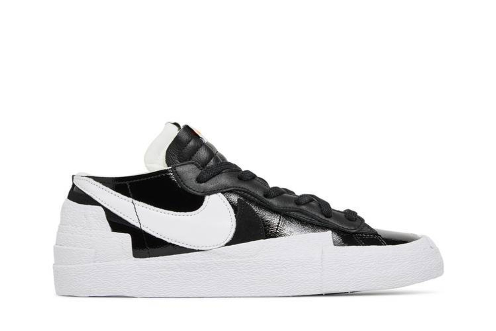 Кроссовки Sacai X Nike Blazer Low Black Patent Leather