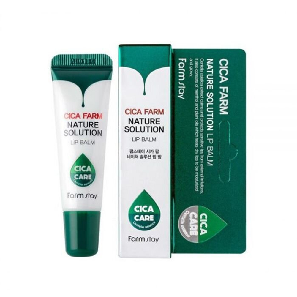 Бальзам для губ восстанавливающий с центеллой FARMSTAY Cica Farm Nature Solution Lip Balm 10 гр