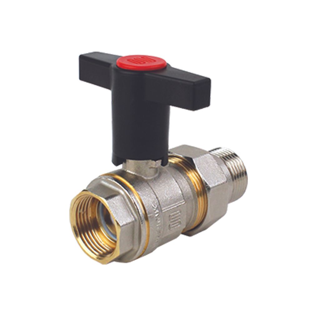 Кран шаровой 1/2&quot; НВ американка, высокая ручка из пластмассы